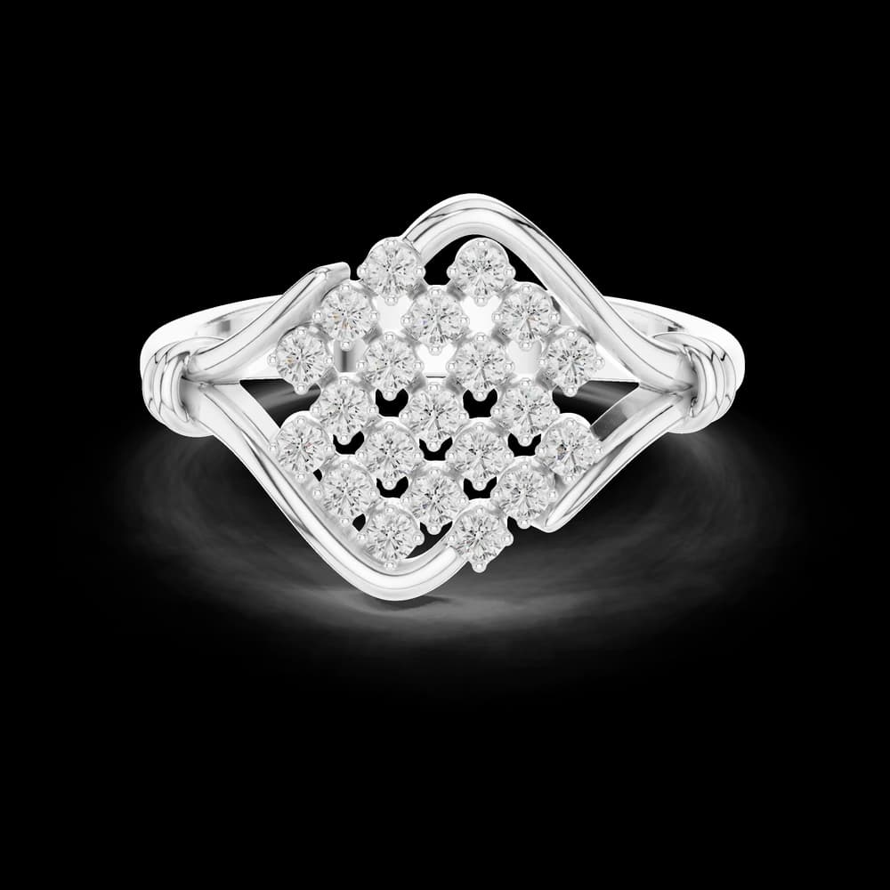 Rhombus Cluster Bypass Lab Grown Diamond Ring - Image 2 Rhombus Cluster Bypass Lab Grown Diamond Ring, view 2 of 6