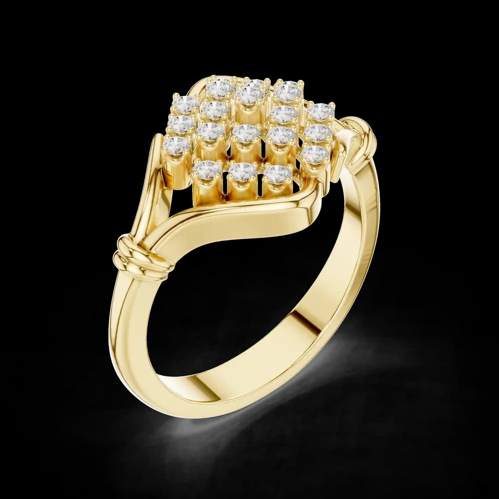 Rhombus Cluster Bypass Lab Grown Diamond Ring - Image 5 Rhombus Cluster Bypass Lab Grown Diamond Ring, view 5 of 6