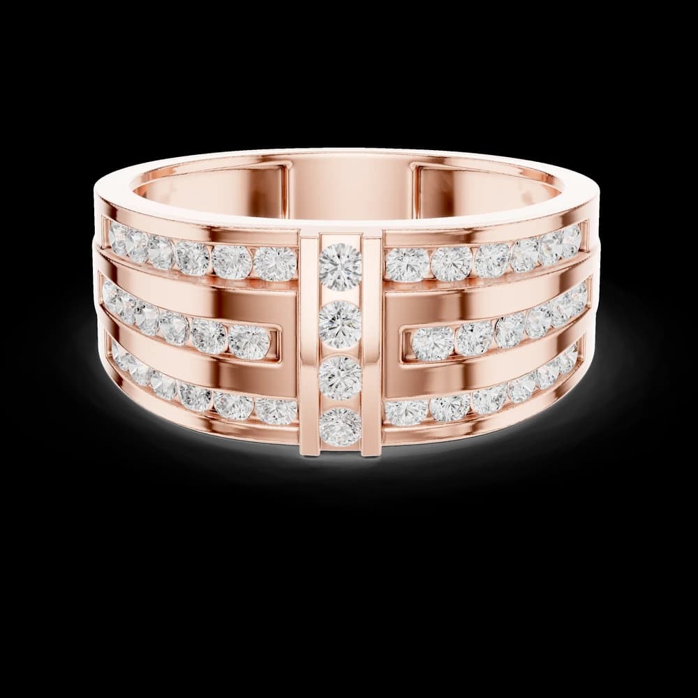 Grid Pattern Multi-Row Lab Grown Diamond Band - Image 1 Grid Pattern Multi-Row Lab Grown Diamond Band, view 1 of 6