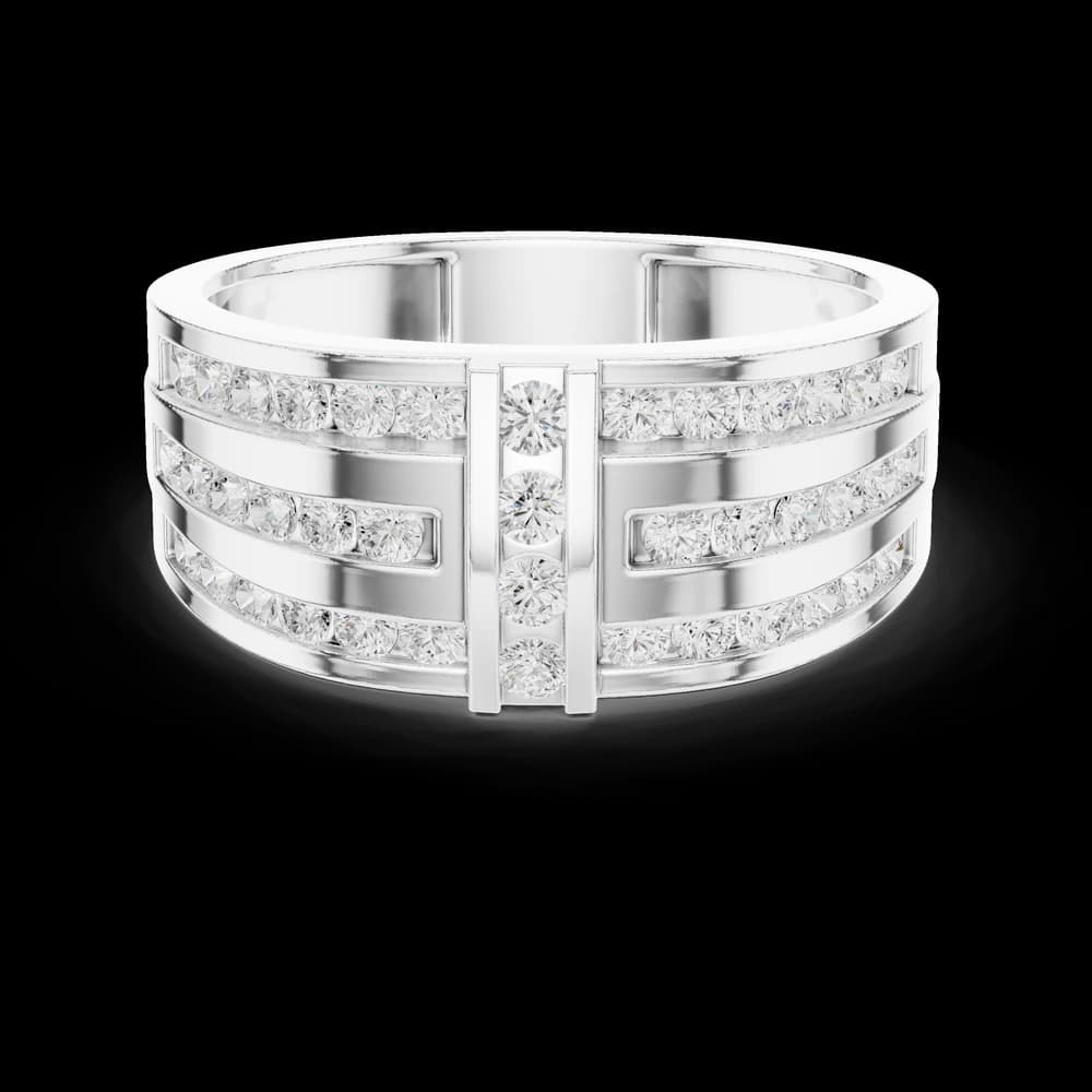 Grid Pattern Multi-Row Lab Grown Diamond Band - Image 2 Grid Pattern Multi-Row Lab Grown Diamond Band, view 2 of 6