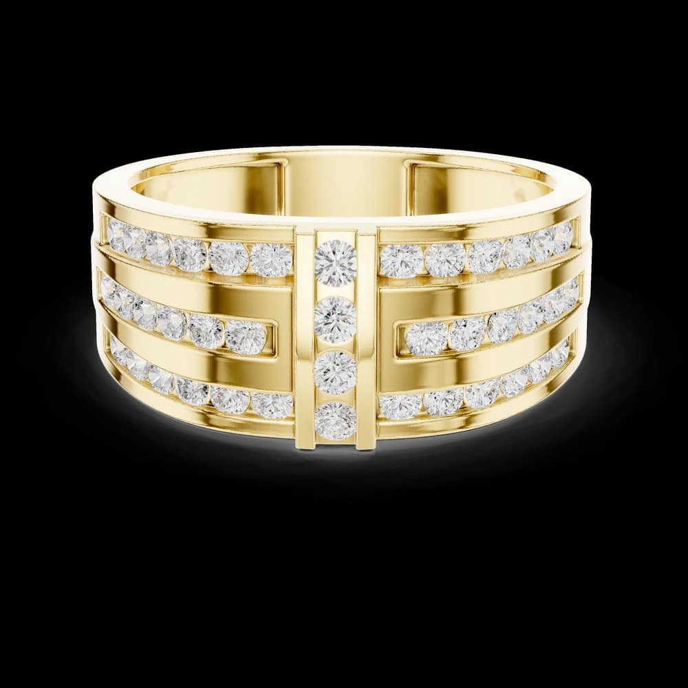 Grid Pattern Multi-Row Lab Grown Diamond Band - Image 3 Grid Pattern Multi-Row Lab Grown Diamond Band, view 3 of 6