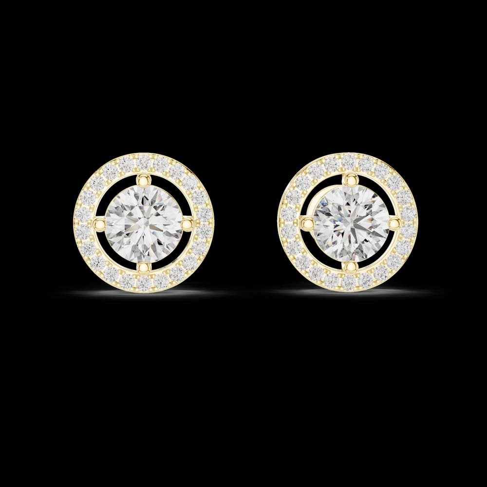 Beautiful Round Design Lab Grown Diamond Earrings - Image 1 Beautiful Round Design Lab Grown Diamond Earrings, view 1 of 3
