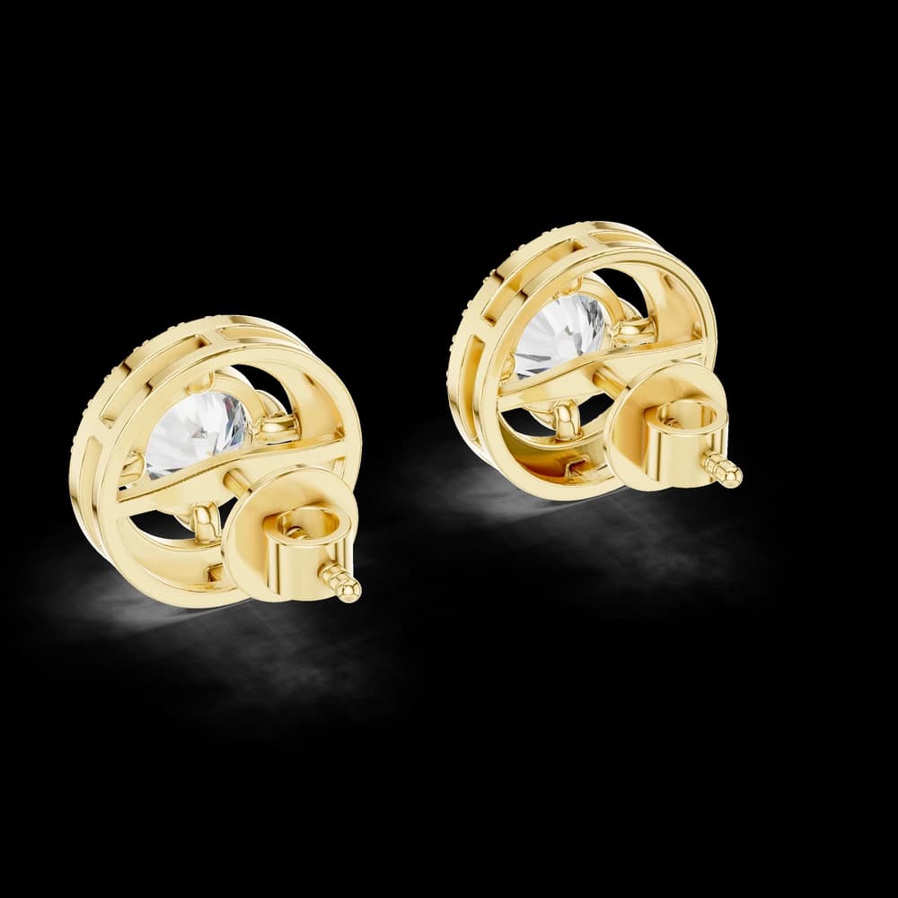 Beautiful Round Design Lab Grown Diamond Earrings - Image 3 Beautiful Round Design Lab Grown Diamond Earrings, view 3 of 3