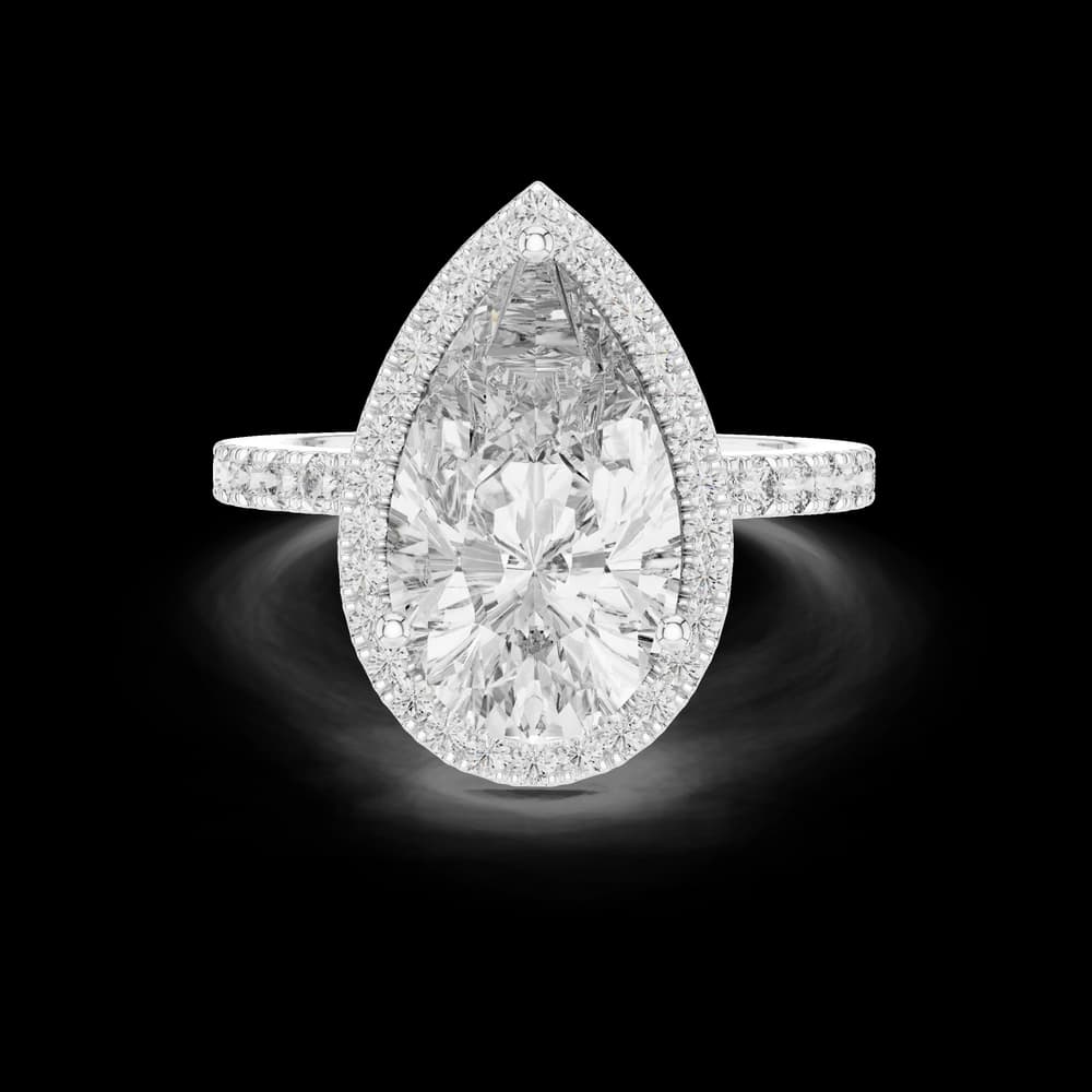 Beautiful Polished Pear Shape Lab Grown Diamond Ring - Image 2 Beautiful Polished Pear Shape Lab Grown Diamond Ring, view 2 of 5