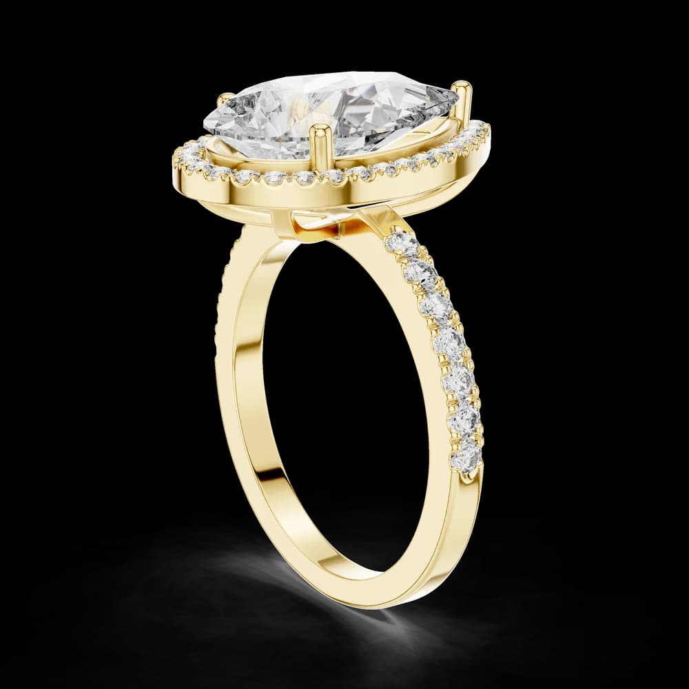 Beautiful Polished Pear Shape Lab Grown Diamond Ring - Image 4 Beautiful Polished Pear Shape Lab Grown Diamond Ring, view 4 of 5