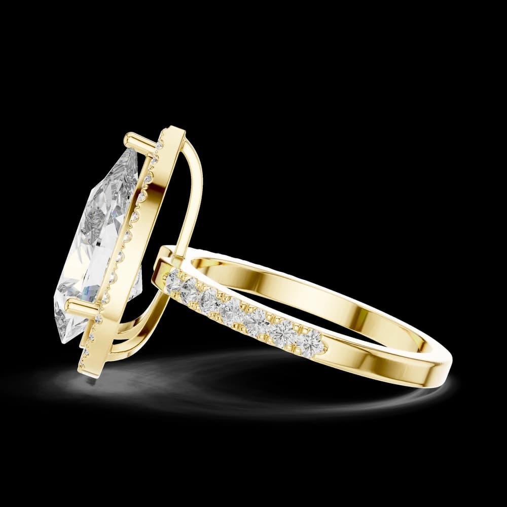 Beautiful Polished Pear Shape Lab Grown Diamond Ring - Image 5 Beautiful Polished Pear Shape Lab Grown Diamond Ring, view 5 of 5