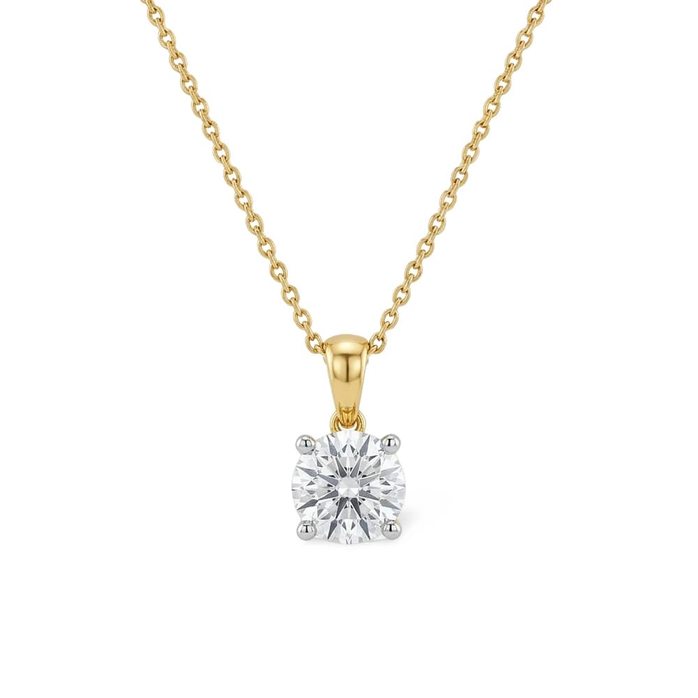 Beautiful Round Brilliant Lab Grown Diamond Pendant - Image 1 Beautiful Round Brilliant Lab Grown Diamond Pendant, view 1 of 5