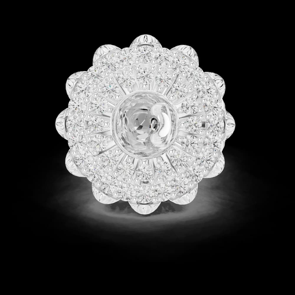Ornate Floral Cocktail Lab Grown Diamond Ring - Image 2 Ornate Floral Cocktail Lab Grown Diamond Ring, view 2 of 6