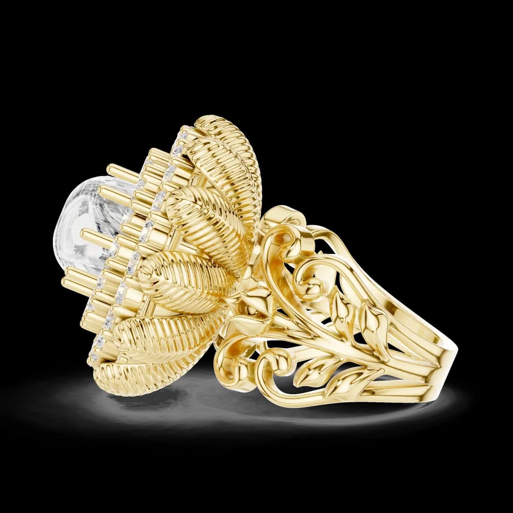 Ornate Floral Cocktail Lab Grown Diamond Ring - Image 6 Ornate Floral Cocktail Lab Grown Diamond Ring, view 6 of 6