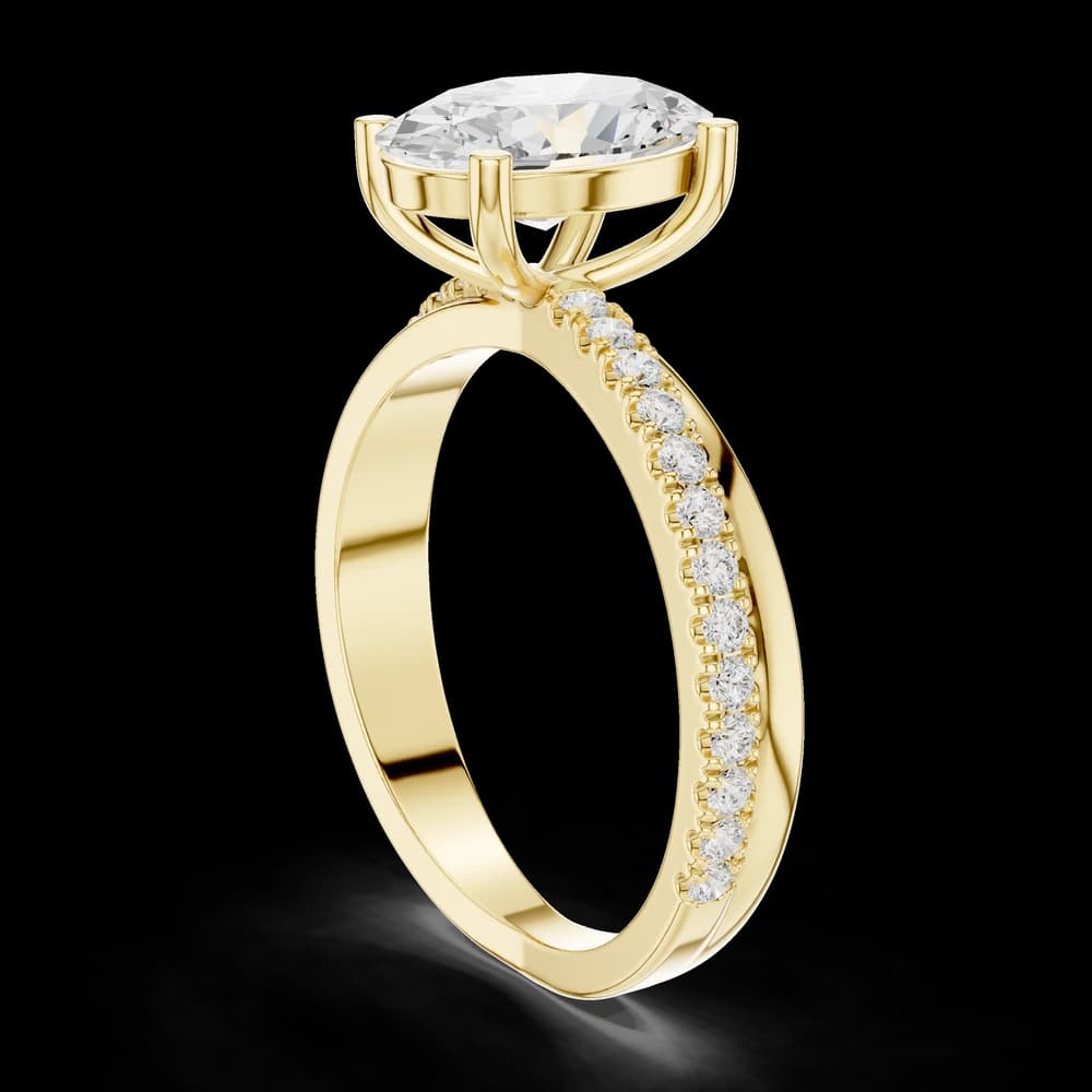 Oval Brilliant Cut Diamond Pavé Ring - Image 4 Oval Brilliant Cut Diamond Pavé Ring, view 4 of 6