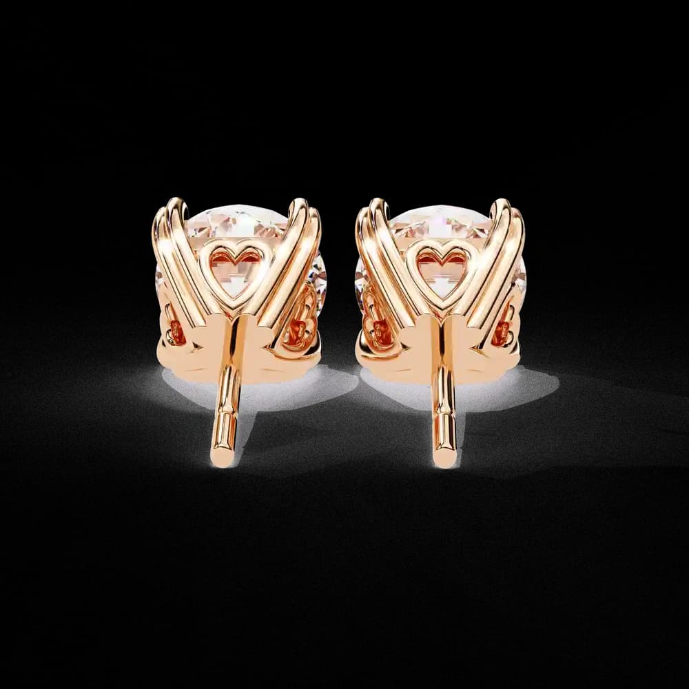 Round Cut Solitaire Lab Grown Diamond Stud Earrings - Image 12 Round Cut Solitaire Lab Grown Diamond Stud Earrings, view 12 of 16