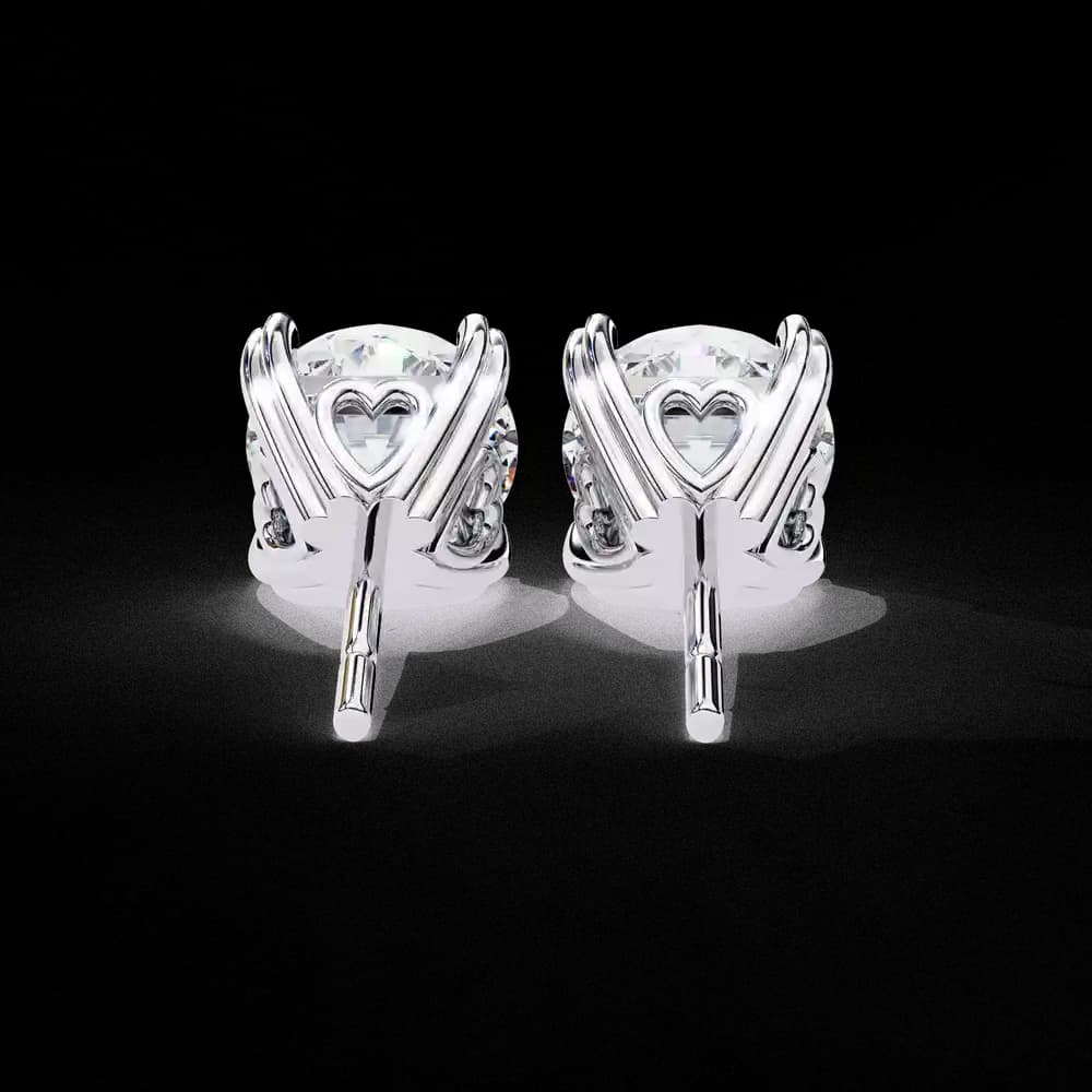 Round Cut Solitaire Lab Grown Diamond Stud Earrings - Image 13 Round Cut Solitaire Lab Grown Diamond Stud Earrings, view 13 of 16
