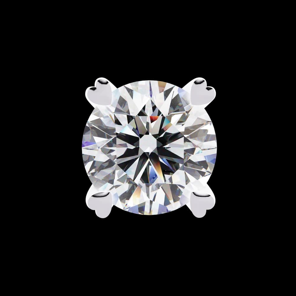 Round Cut Solitaire Lab Grown Diamond Stud Earrings - Image 5 Round Cut Solitaire Lab Grown Diamond Stud Earrings, view 5 of 16