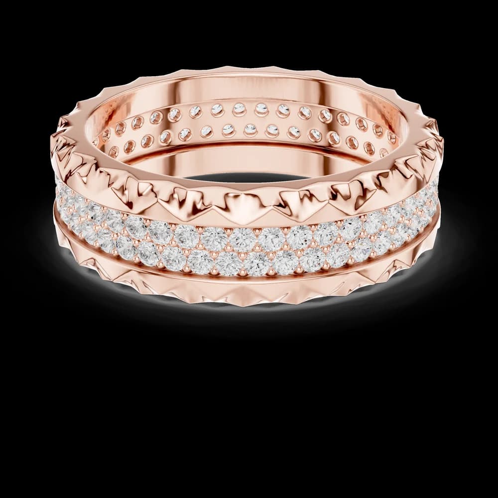 Pyramid Border Double-Row Diamond Eternity Band - Image 1 Pyramid Border Double-Row Diamond Eternity Band, view 1 of 6