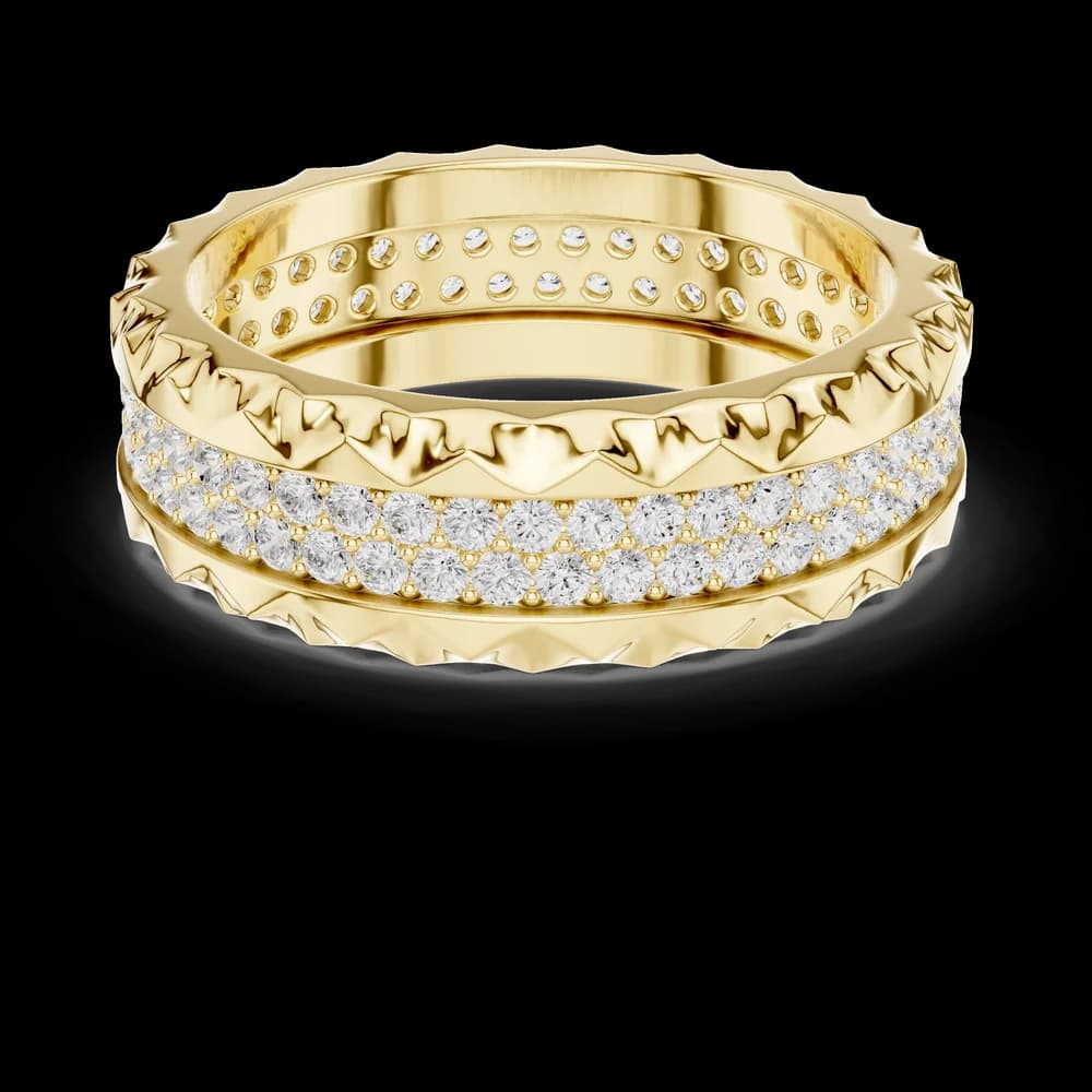 Pyramid Border Double-Row Diamond Eternity Band - Image 3 Pyramid Border Double-Row Diamond Eternity Band, view 3 of 6