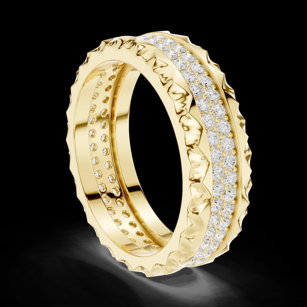 Pyramid Border Double-Row Diamond Eternity Band - Image 4 Pyramid Border Double-Row Diamond Eternity Band, view 4 of 6