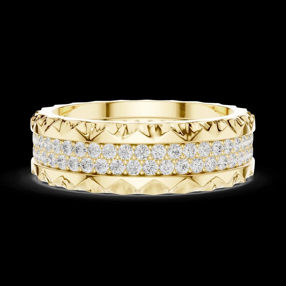 Pyramid Border Double-Row Diamond Eternity Band - Image 6 Pyramid Border Double-Row Diamond Eternity Band, view 6 of 6