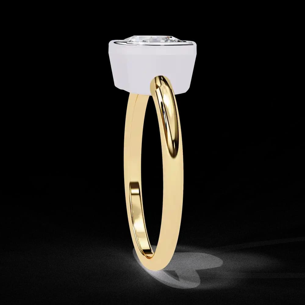 Bezel Set Cushion Solitaire Lab Grown Diamond Ring - Image 11 Bezel Set Cushion Solitaire Lab Grown Diamond Ring, view 11 of 14