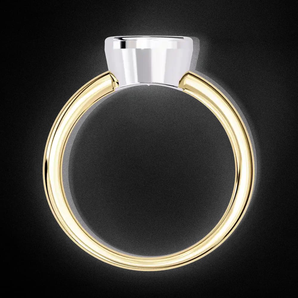 Bezel Set Cushion Solitaire Lab Grown Diamond Ring - Image 13 Bezel Set Cushion Solitaire Lab Grown Diamond Ring, view 13 of 14