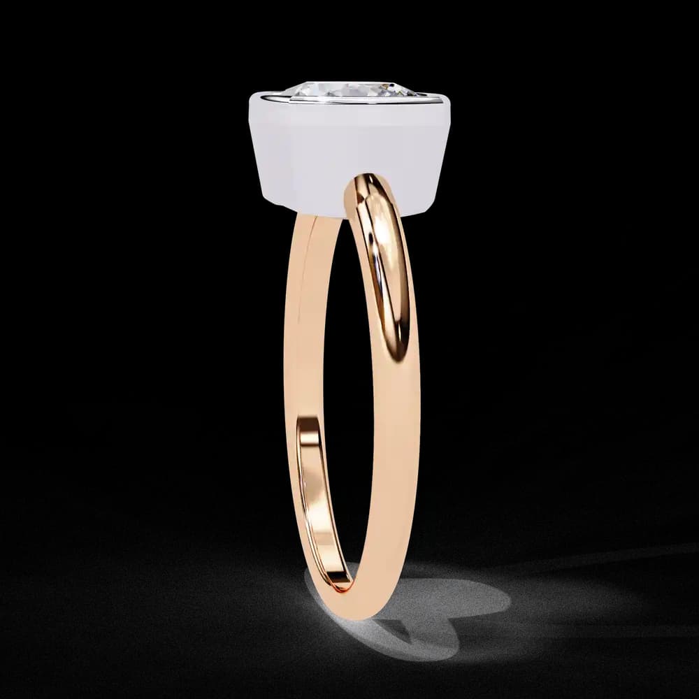 Bezel Set Cushion Solitaire Lab Grown Diamond Ring - Image 3 Bezel Set Cushion Solitaire Lab Grown Diamond Ring, view 3 of 14