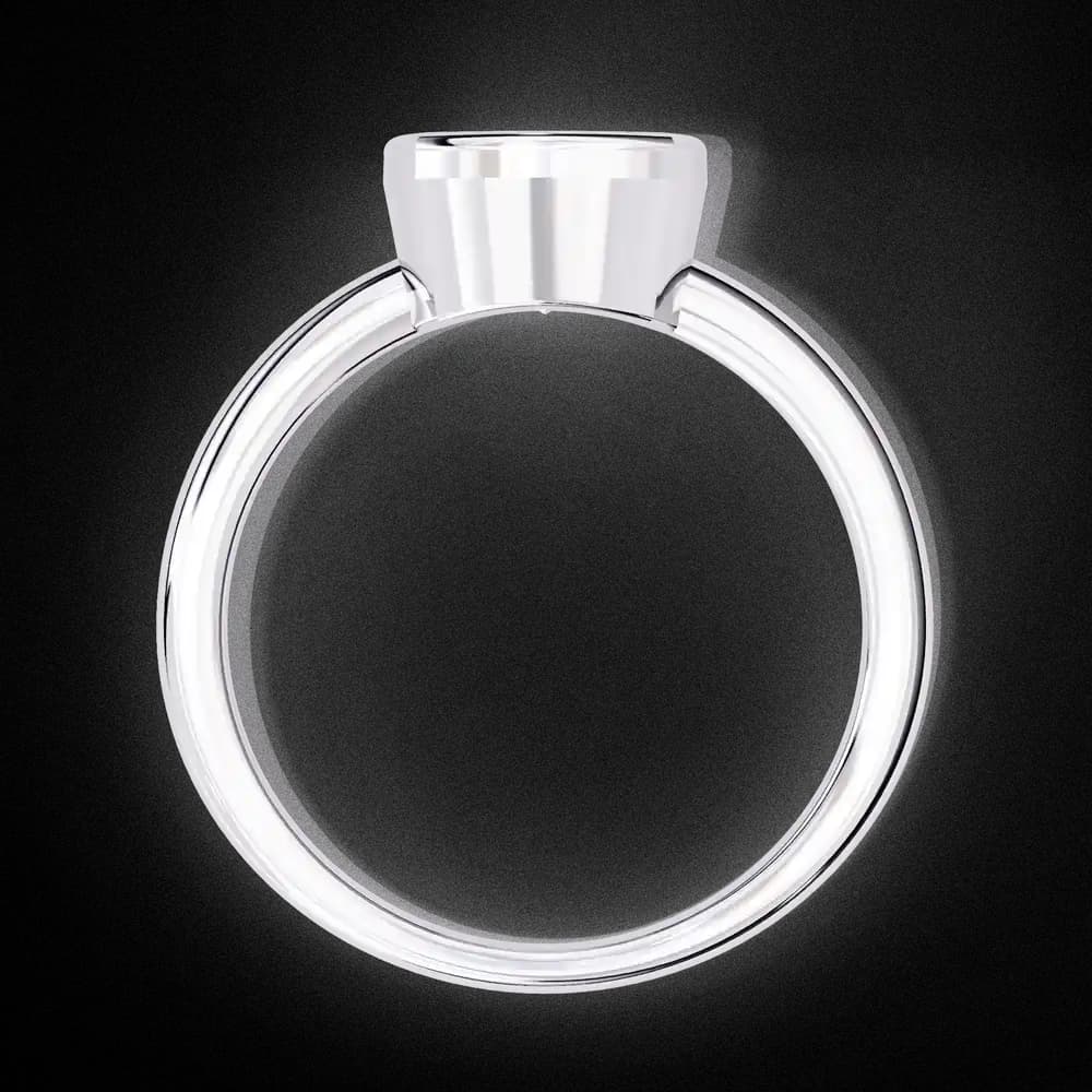 Bezel Set Cushion Solitaire Lab Grown Diamond Ring - Image 8 Bezel Set Cushion Solitaire Lab Grown Diamond Ring, view 8 of 14