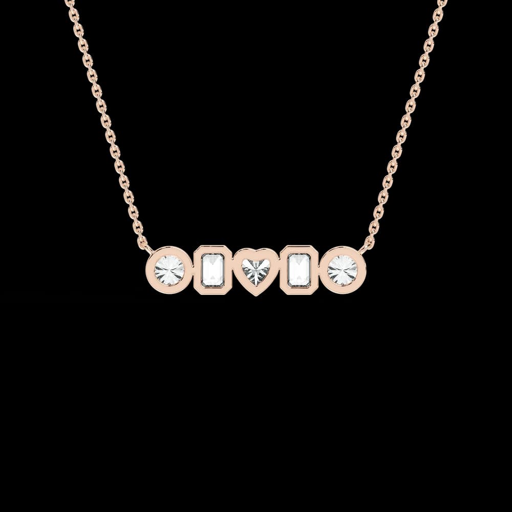Bezel Set Lab Grown Diamond Bar Pendant with chain - Image 4 Bezel Set Lab Grown Diamond Bar Pendant with chain, view 4 of 4