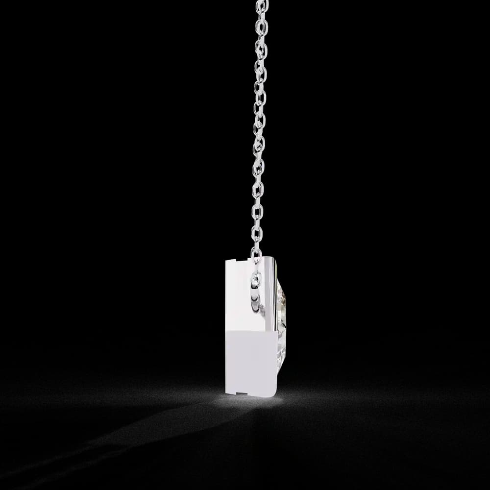 Bezel Set Princess Lab Grown Diamond Pendant with chain - Image 7 Bezel Set Princess Lab Grown Diamond Pendant with chain, view 7 of 16