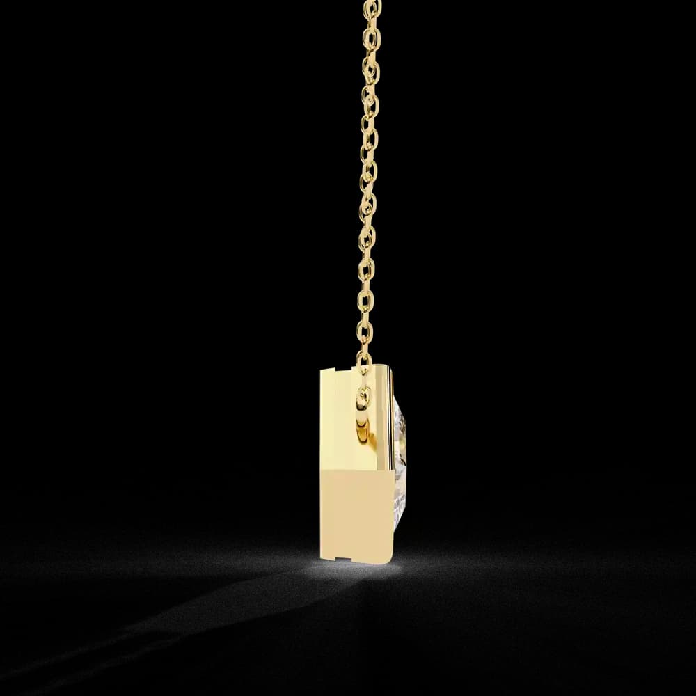 Bezel Set Princess Lab Grown Diamond Pendant with chain - Image 9 Bezel Set Princess Lab Grown Diamond Pendant with chain, view 9 of 16