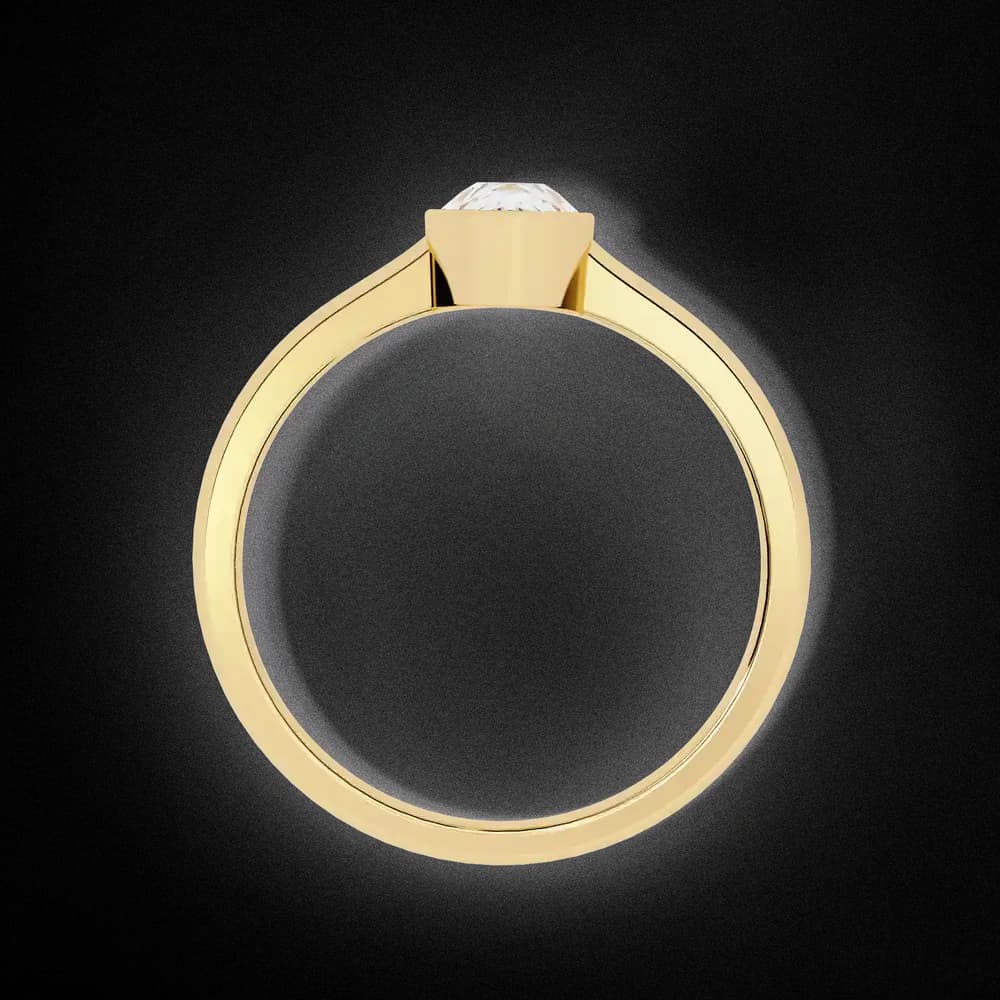 Bezel Set Pear Cut Lab Grown Solitaire Diamond Ring - Image 3 Bezel Set Pear Cut Lab Grown Solitaire Diamond Ring, view 3 of 7