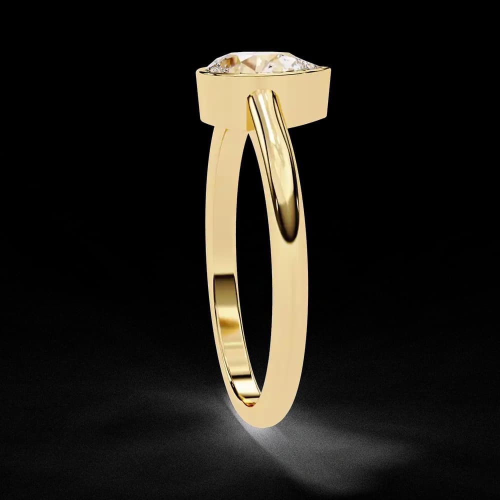 Bezel Set Pear Cut Lab Grown Solitaire Diamond Ring - Image 6 Bezel Set Pear Cut Lab Grown Solitaire Diamond Ring, view 6 of 7