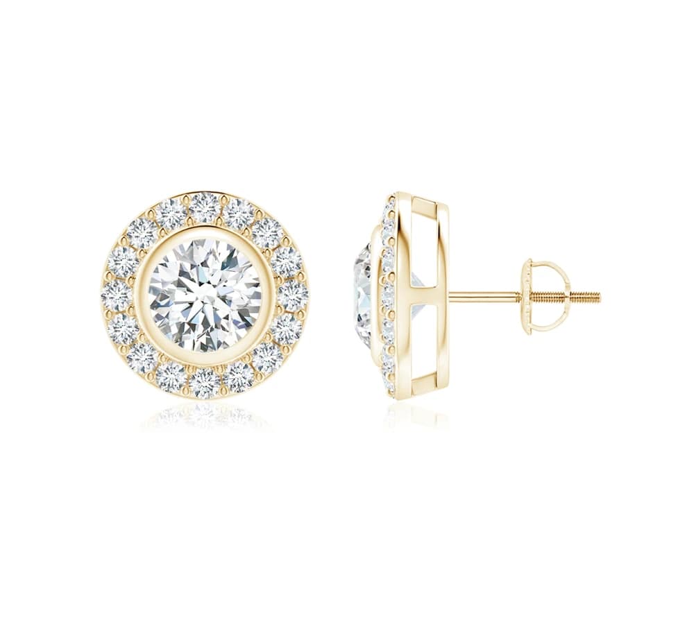 Aurelia Halo Lab Grown Diamond Stud Earrings - Image 1 Aurelia Halo Lab Grown Diamond Stud Earrings, view 1 of 4