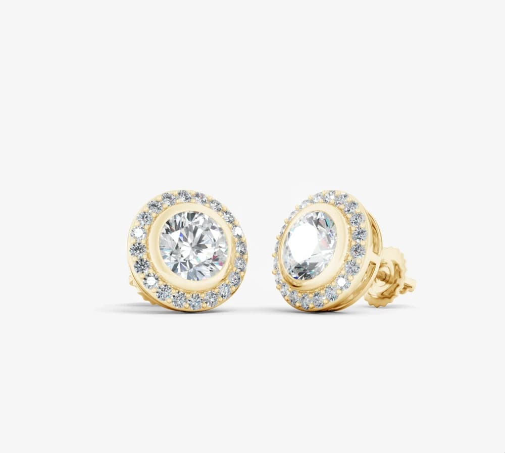 Aurelia Halo Lab Grown Diamond Stud Earrings - Image 2 Aurelia Halo Lab Grown Diamond Stud Earrings, view 2 of 4