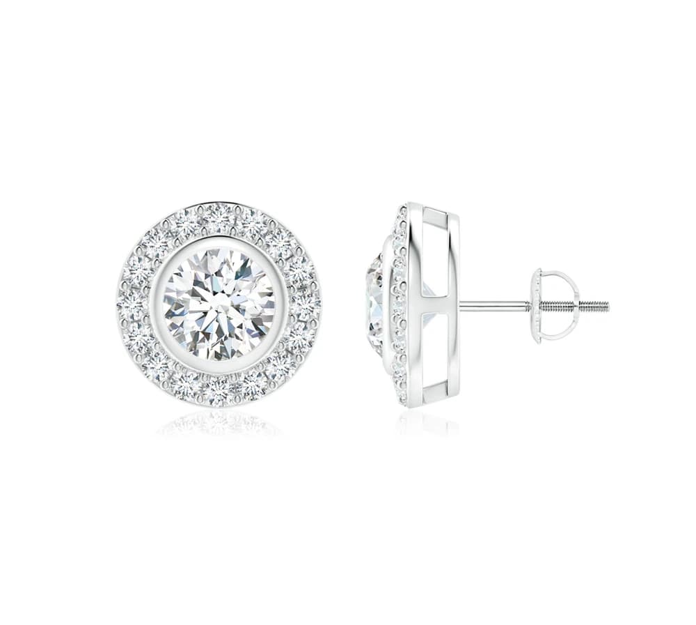 Aurelia Halo Lab Grown Diamond Stud Earrings - Image 3 Aurelia Halo Lab Grown Diamond Stud Earrings, view 3 of 4