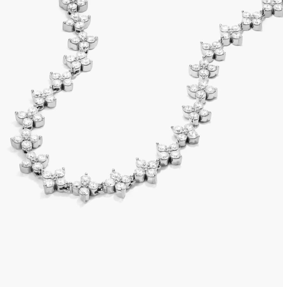 Blossom Lab Grown Diamond Tennis Necklace - Image 3 Blossom Lab Grown Diamond Tennis Necklace, view 3 of 3