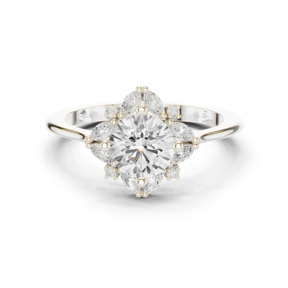 Blue Bell Lab Grown Diamond Scalloped Prong Ring - Image 2 Blue Bell Lab Grown Diamond Scalloped Prong Ring, view 2 of 9