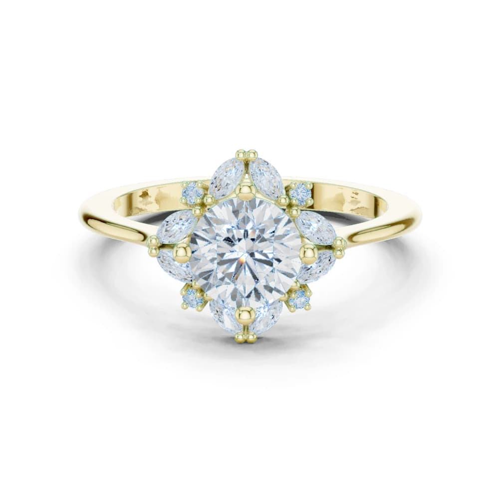 Blue Bell Lab Grown Diamond Scalloped Prong Ring - Image 3 Blue Bell Lab Grown Diamond Scalloped Prong Ring, view 3 of 9