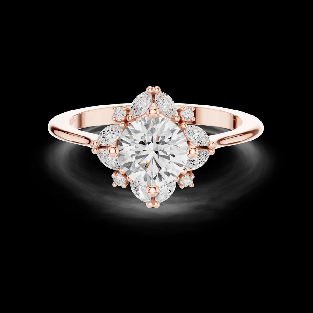 Blue Bell Lab Grown Diamond Scalloped Prong Ring - Image 4 Blue Bell Lab Grown Diamond Scalloped Prong Ring, view 4 of 9