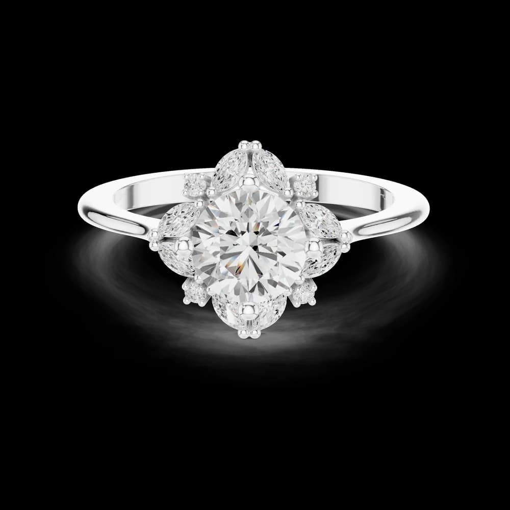 Blue Bell Lab Grown Diamond Scalloped Prong Ring - Image 5 Blue Bell Lab Grown Diamond Scalloped Prong Ring, view 5 of 9