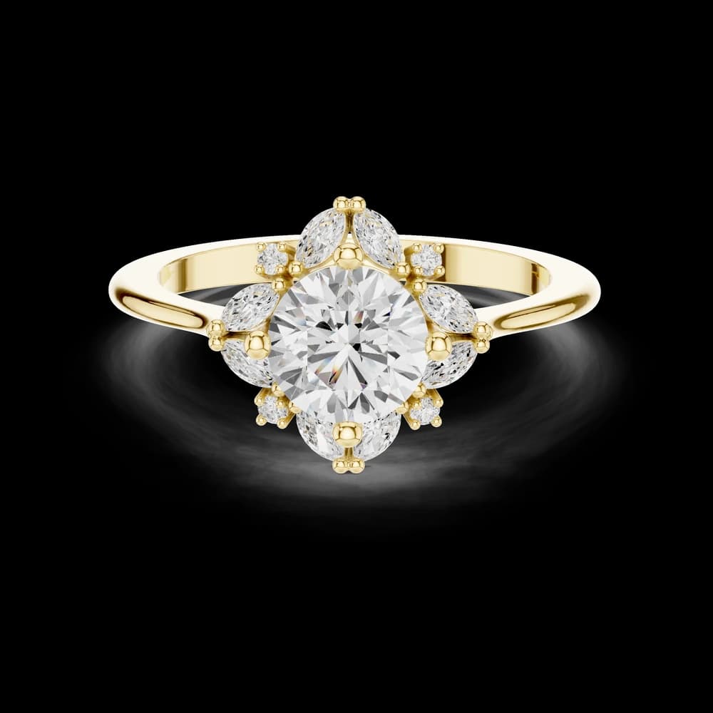 Blue Bell Lab Grown Diamond Scalloped Prong Ring - Image 6 Blue Bell Lab Grown Diamond Scalloped Prong Ring, view 6 of 9