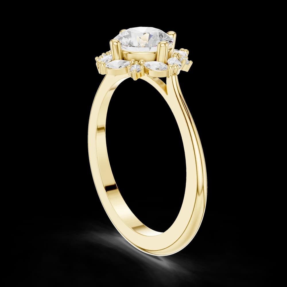 Blue Bell Lab Grown Diamond Scalloped Prong Ring - Image 7 Blue Bell Lab Grown Diamond Scalloped Prong Ring, view 7 of 9