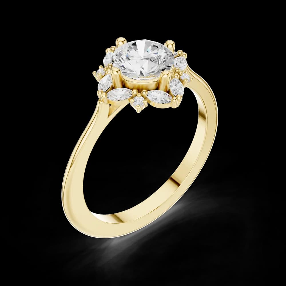 Blue Bell Lab Grown Diamond Scalloped Prong Ring - Image 8 Blue Bell Lab Grown Diamond Scalloped Prong Ring, view 8 of 9