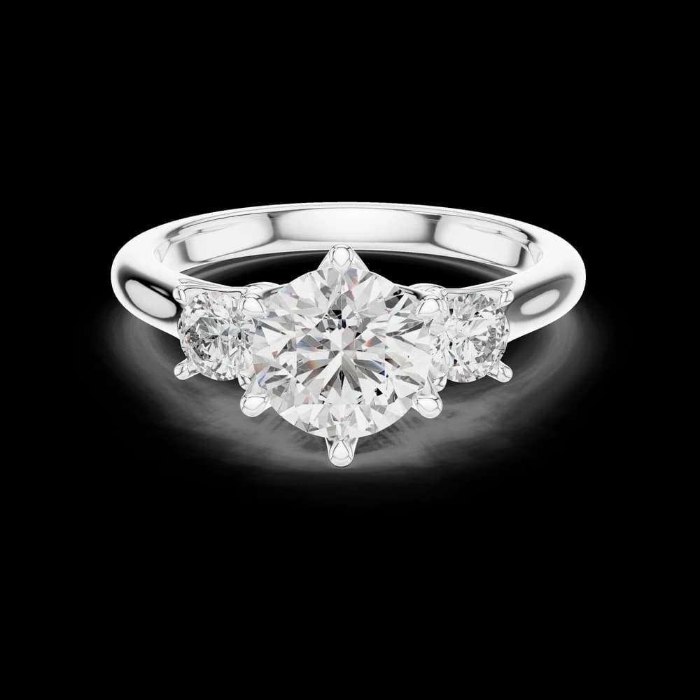 Round Cut Trio Lab Grown Diamond Ring - Image 2 Round Cut Trio Lab Grown Diamond Ring, view 2 of 5