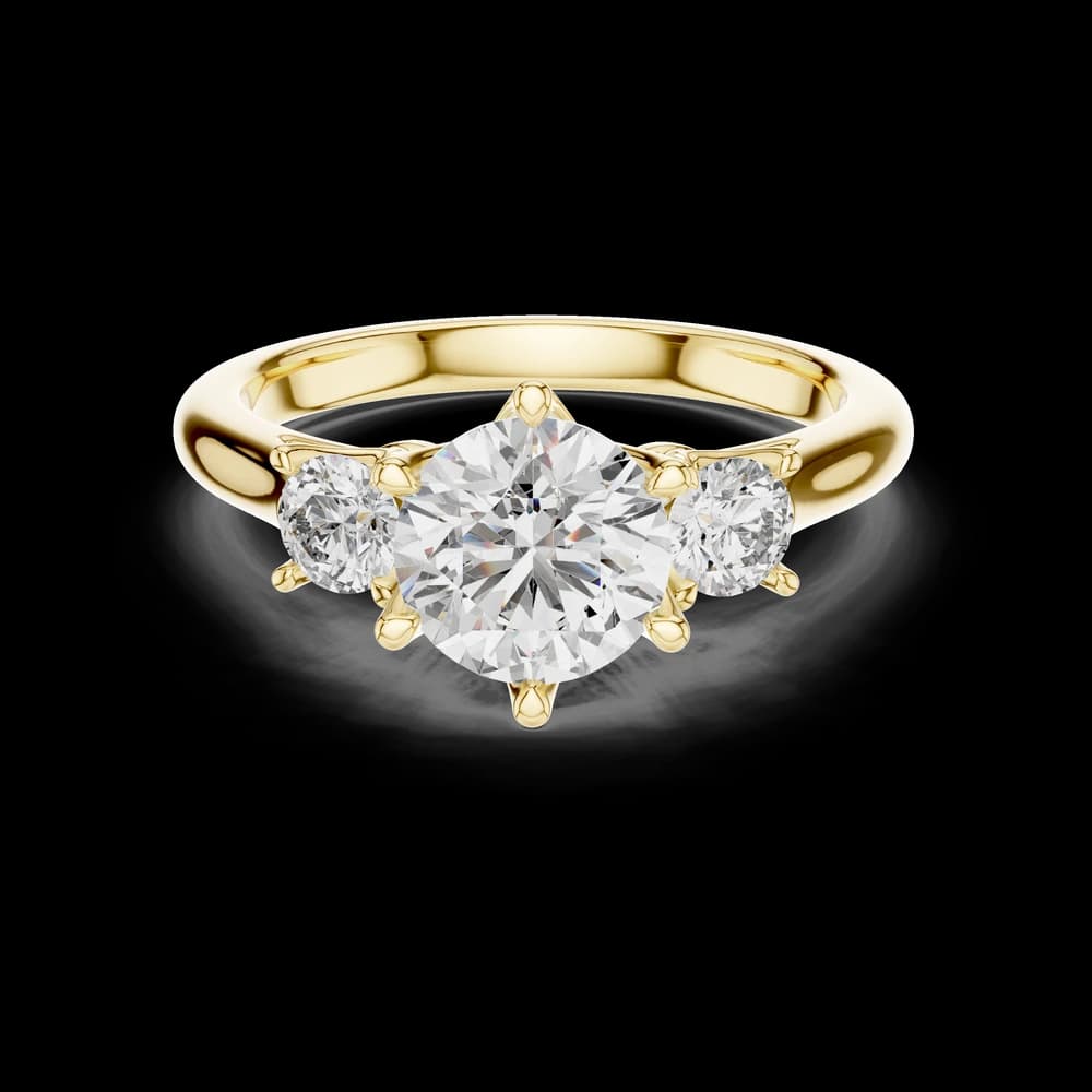 Round Cut Trio Lab Grown Diamond Ring - Image 3 Round Cut Trio Lab Grown Diamond Ring, view 3 of 5
