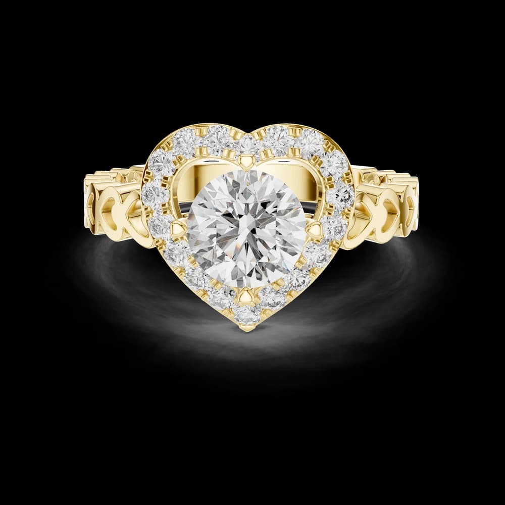 Heart Halo Round Lab Grown Diamond Ring - Image 3 Heart Halo Round Lab Grown Diamond Ring, view 3 of 5