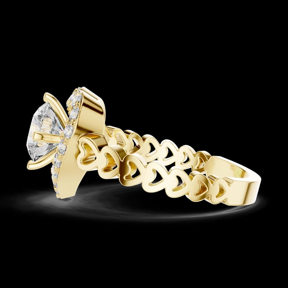Heart Halo Round Lab Grown Diamond Ring - Image 5 Heart Halo Round Lab Grown Diamond Ring, view 5 of 5