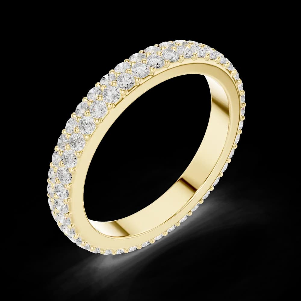 Double Row Micro Pavé Eternity Band - Image 5 Double Row Micro Pavé Eternity Band, view 5 of 6