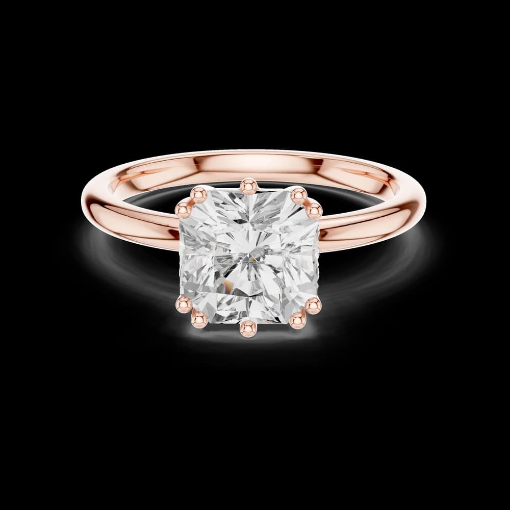 Radiant Cut Solitaire Lab Grown Diamond Ring - Image 4 Radiant Cut Solitaire Lab Grown Diamond Ring, view 4 of 9