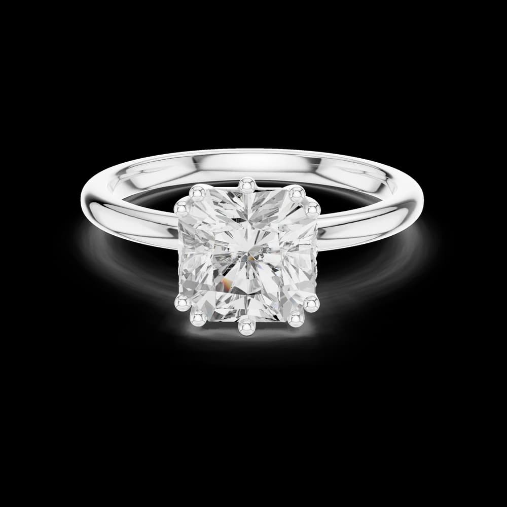 Radiant Cut Solitaire Lab Grown Diamond Ring - Image 5 Radiant Cut Solitaire Lab Grown Diamond Ring, view 5 of 9