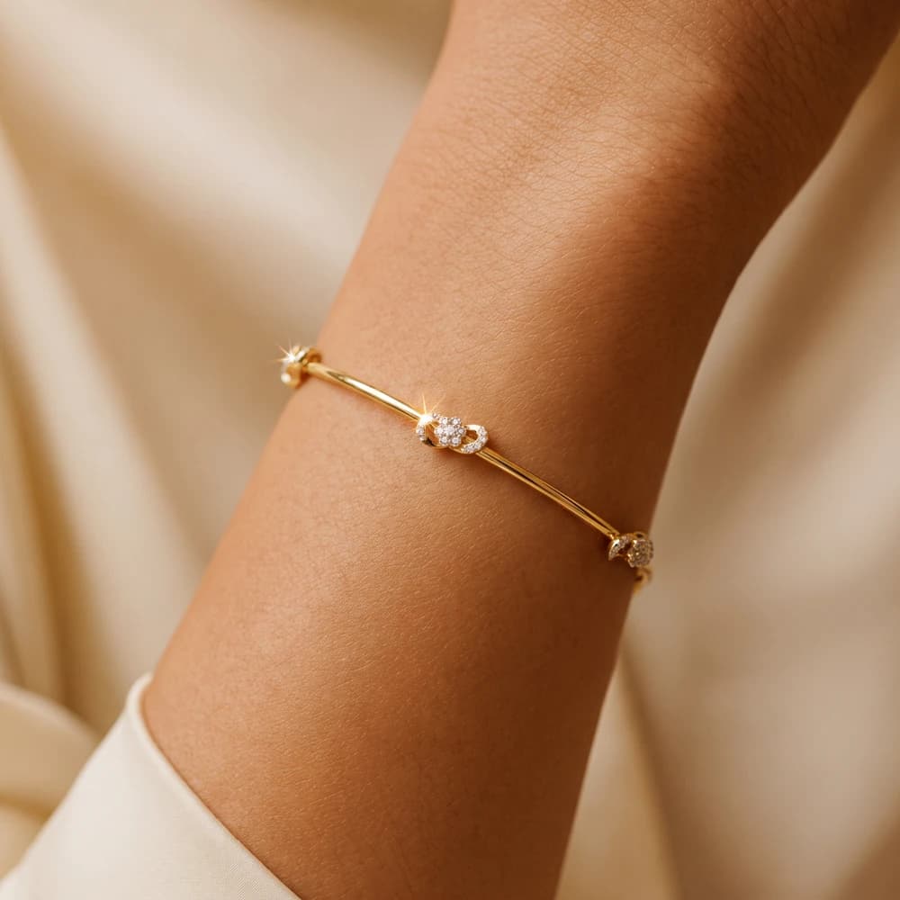 The Floral Ribbon Cluster Lab Grown Diamond Bracelet - Image 1 The Floral Ribbon Cluster Lab Grown Diamond Bracelet, view 1 of 7