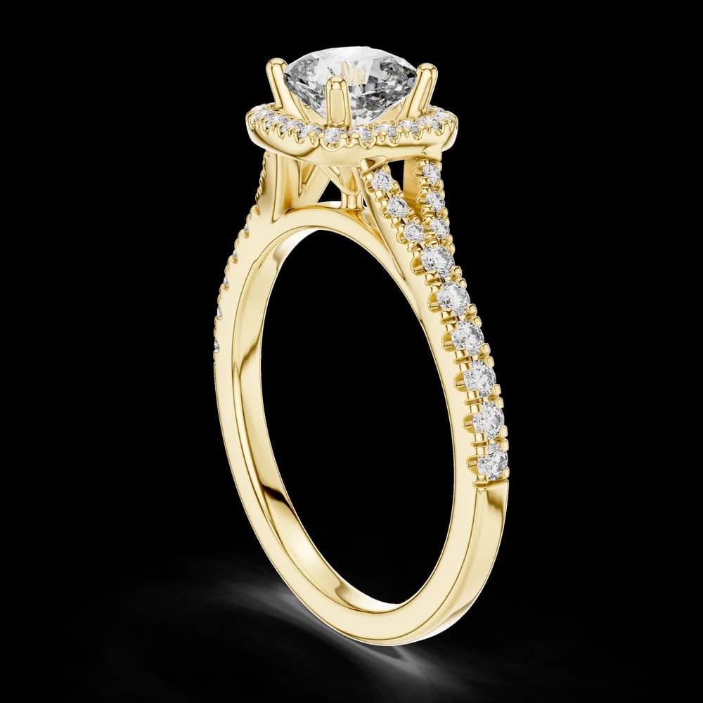 Cushion Halo Accented Lab Grown Diamond Ring - Image 3 Cushion Halo Accented Lab Grown Diamond Ring, view 3 of 4
